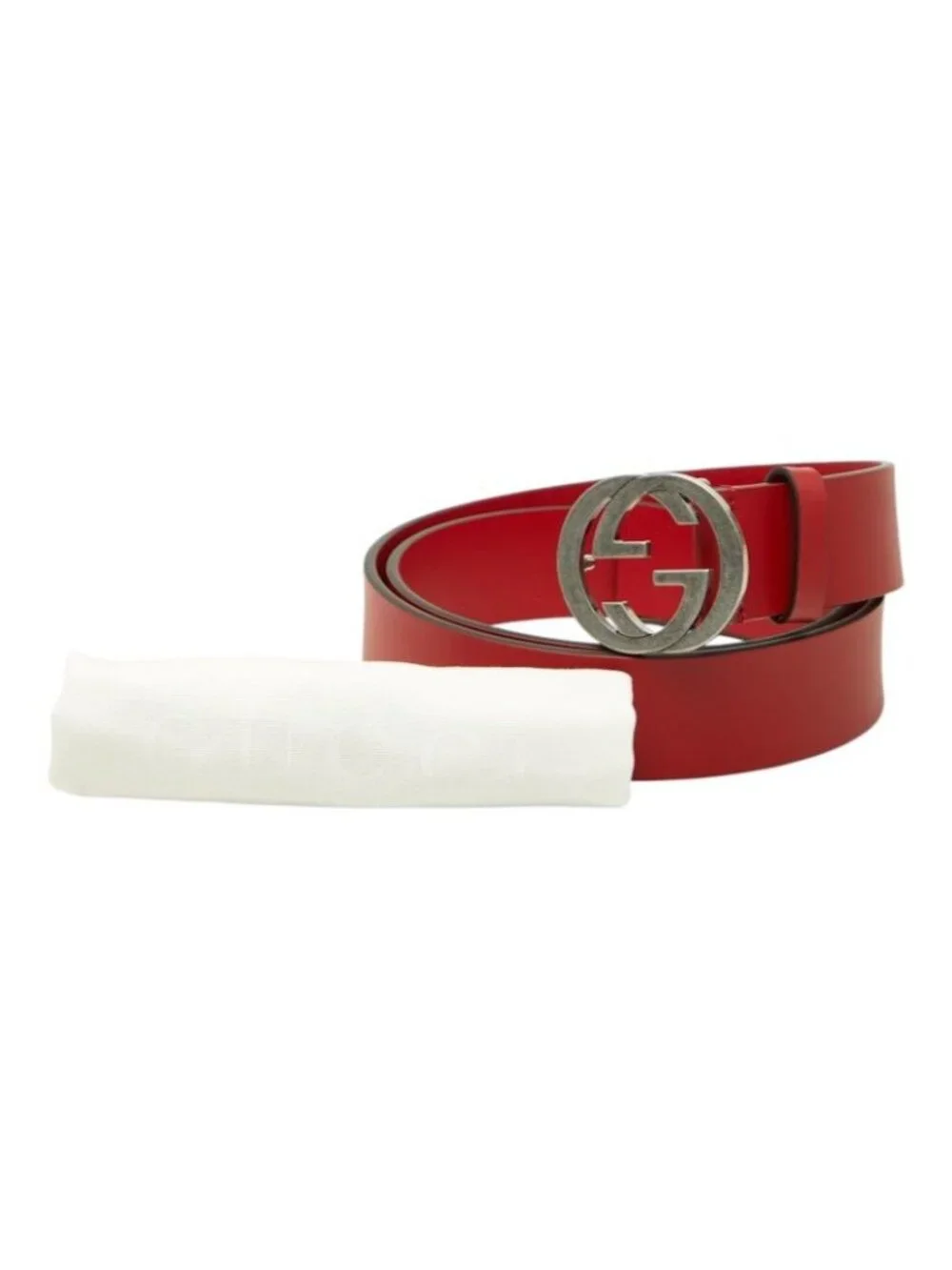 Gucci Interlocking G 95/38 Red Leather Belt